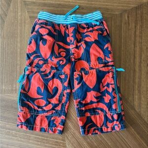 Mini Boden Red and Blue Patterned Kids Shorts